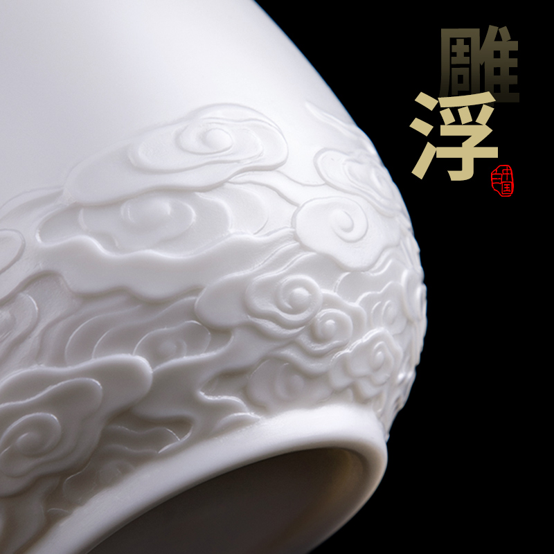 Tang Feng dehua white porcelain teacup suet jade personal cup cup home drinking cup of filtered with cover 190148 meeting