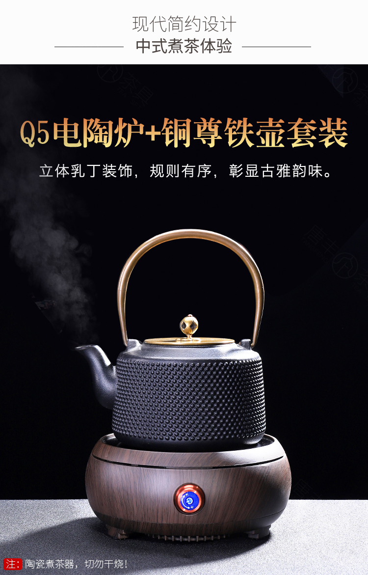 Tang Fengtie cast iron pot of cooked pot household contracted electricity TaoLu kettle electrothermal furnace boiling tea is tea stove suits for