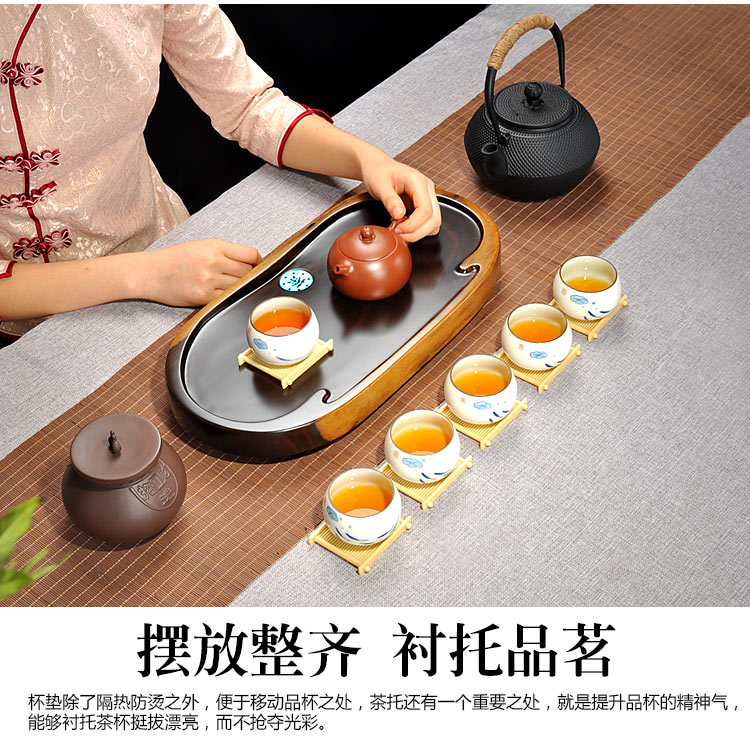 Tang Feng nhựa coaster bộ 6 bộ trà Kung Fu bộ trà đạo phụ tùng trà coaster sản phẩm cốc mat cách nhiệt pad am tra