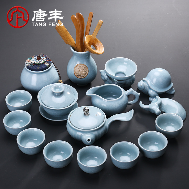 Tang Feng your up ceramic kung fu tea set home sitting room of a complete set of tea, tea cup lid bowl