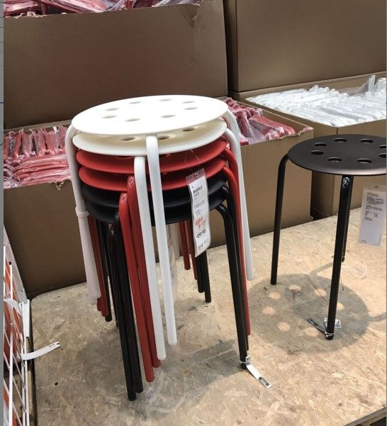 Domestic IKEA Marius stool dining stool round chair stool round stool 3 color stacking save space