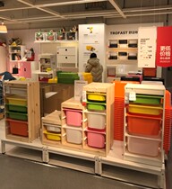Domestic IKEA Shufat storage rack childrens room storage furniture white pine color 99x44x91