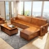 Mùa hè kép và lưu trữ mùa đông năm sofa gỗ rắn góc chaise ba bit căn hộ kích thước phòng khách sofa gỗ nội thất - Ghế sô pha sofa mây Ghế sô pha