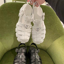 Woman Fashion Cool Shoes Thick Sole Heightening Coarse Heel Sandals Style Hollowed-out Holes Shoes Pine Pastry Base Roman Sandals