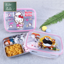 Music button plate children cartoon lunch box 304 stainless steel plate dining plate canteen student grid