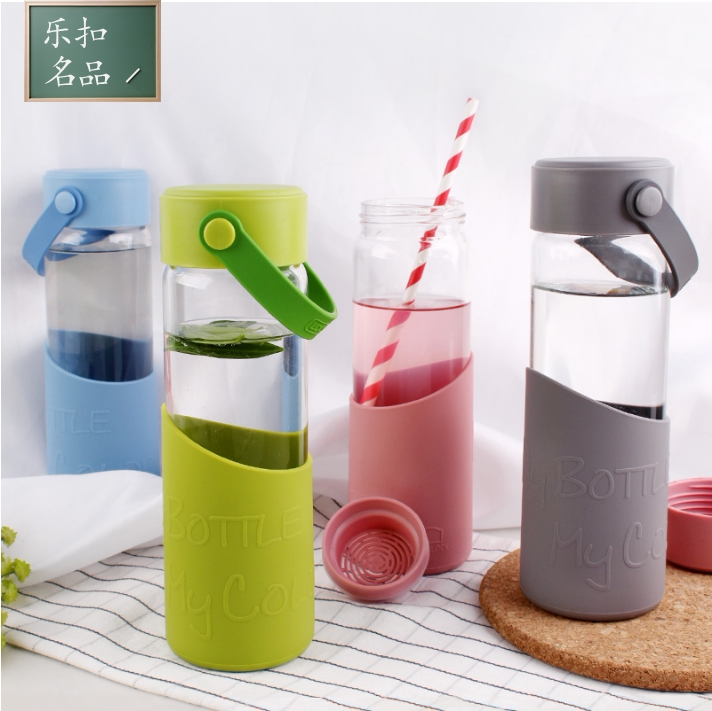 Le Clasp Le Clasp heat-resistant glass Portable student cup Large capacity 500ml creative cup Fresh teacup