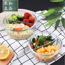 Music button lunch box lunch box lunch box heat-resistant glass partition lunch box microwave round lunch box