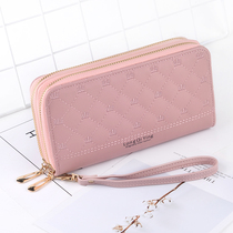 Long women wallet 2021 new double zipper large capacity hipster trend fashion hand hold change mobile phone bag