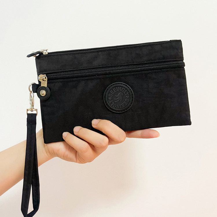 Canvas Bag, Long Clutch Bag, Simple and Lightweight Coin Purse, Trendy and Fashionable Hand-Held Small Bag, Large Mobile Phone Storage Bag
