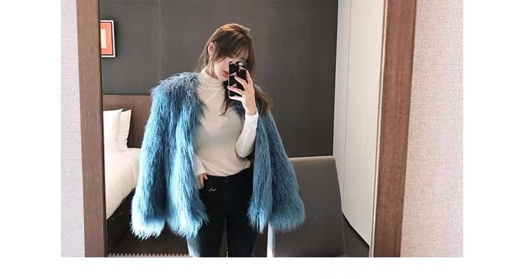 Mùa đông 2018 phiên bản mới của Hàn Quốc giả lông cừu bãi biển lông dài rộng rãi áo len dày ấm áp phụ nữ áo lót lông cừu