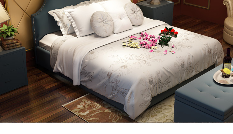 Giường vải giường vải vải chỗ châu Âu 1 mét 8 giường ngủ giường ngủ đơn giản hiện đại giường châu Âu giường 1,5 m 1,2 m - Giường giường ngủ gỗ xoan đào