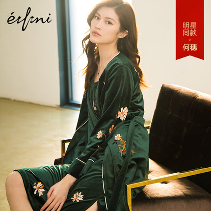 何穗同款伊芙丽2018秋装新款韩版V领复古外套