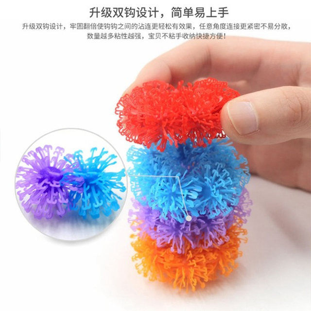 Variety of fluffy ball, pinch ball, children's sticky ball, sticky ball, toddler educational assembly, early education building block toys