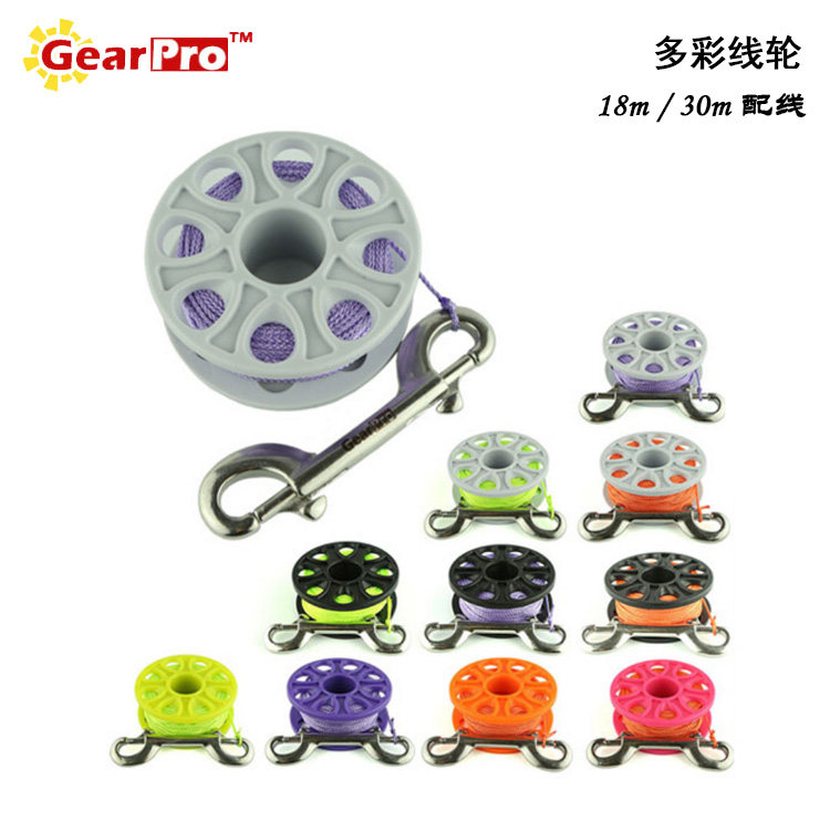 GearPro Diving Plastic Colorful Line Wheel Ivory Plucking Buoy With Spool With Alloy Double Head Button 18 m 30 m