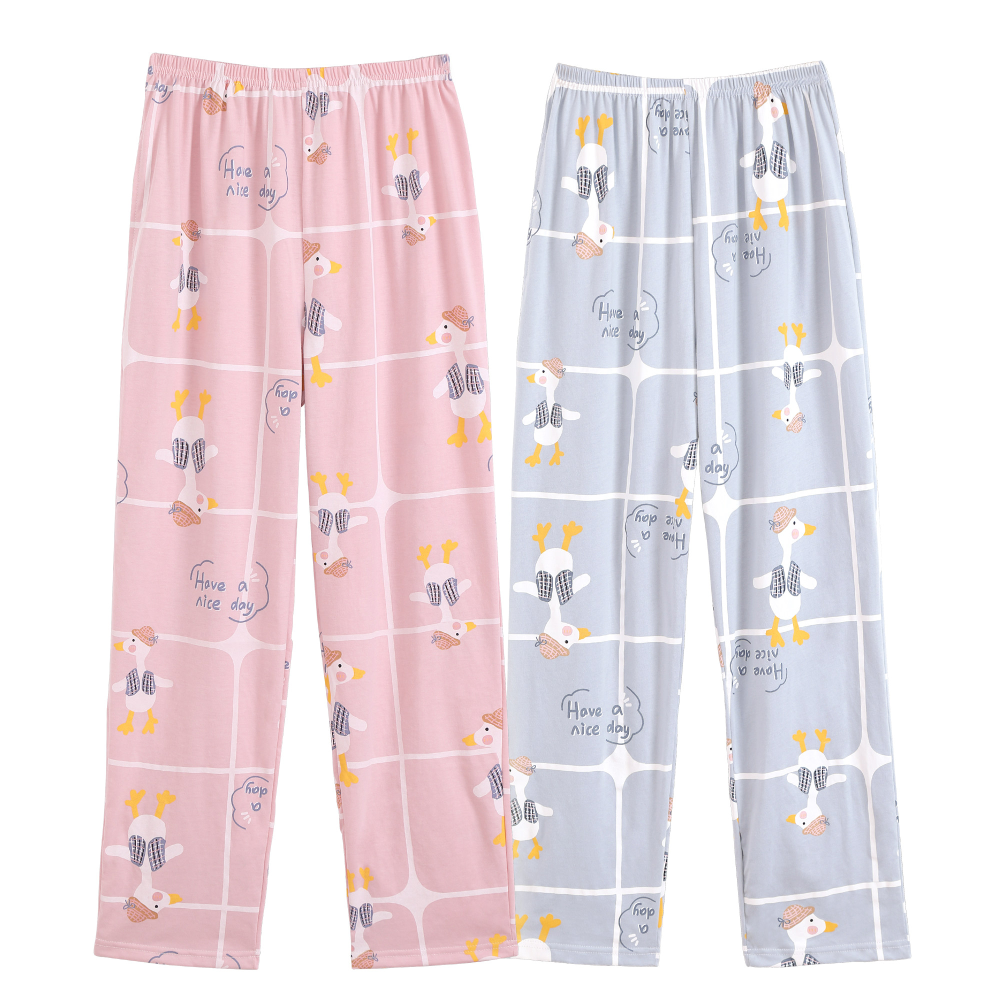 Pajama pants women's trousers spring, summer and autumn pure cotton thin section large size home pants loose cotton thick section home pants confinement pants