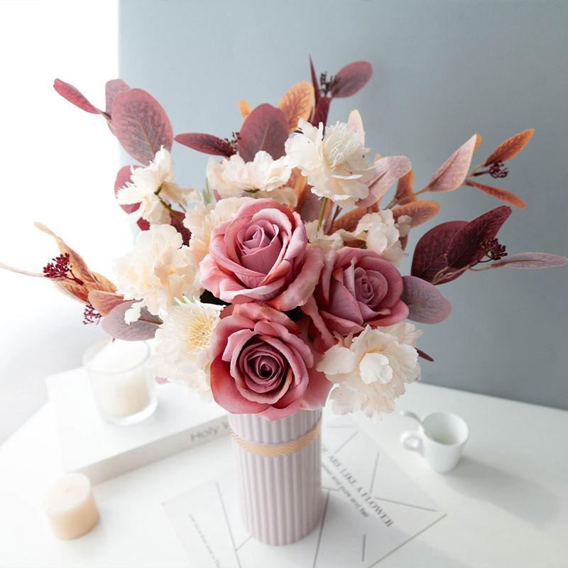 Morandy Pink Simulation Rose Bride Handle Bowl Bottle Sensin Literature and Art Celebration Photography Props