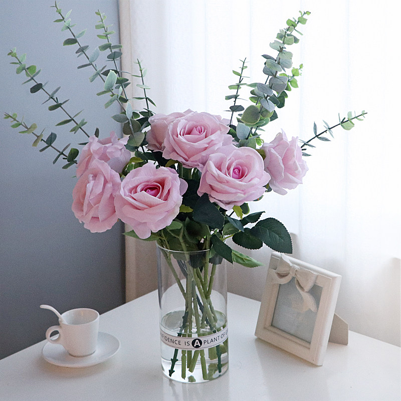 Emulated flower fake flower upscale peony Rose Nordic small frescoed Mori department floral dining room Dining Room bedroom Decorative Pendulum