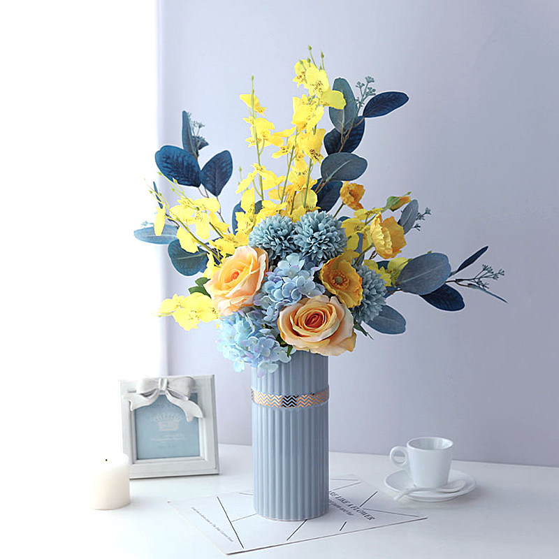 Light luxury high-end Mediterranean Morandi simulation dancing Llaneucalyi silk flowers fake flowers home floral decorations