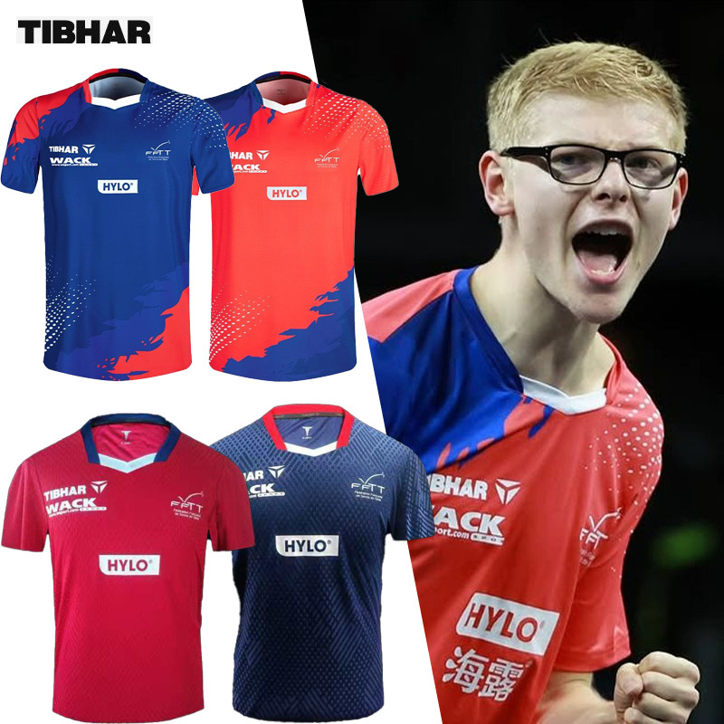 Tibhar Tall and Straight Table Tennis Uniform Felix French Team Same Style Quick-Drying Breathable Short-Sleeved Training and Competition Uniform Tibhar Tall and Straight Table Tennis Uniform Felix French Team Same Style Quick-Drying Breathable Short-Sleeved Training and Competition Uniform