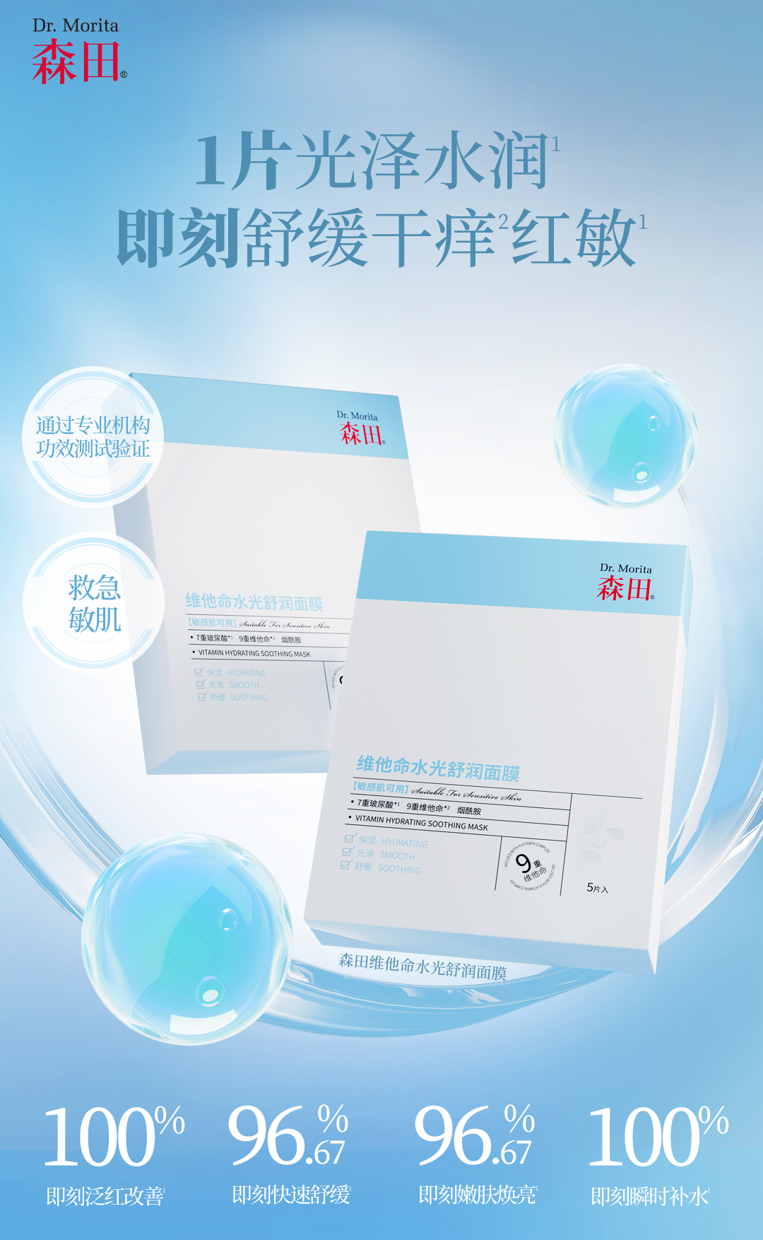 Dr.Morita 森田 维他命水光舒润面膜 7片 双重优惠折后¥17.1包邮 淘金币可抵扣1.19元