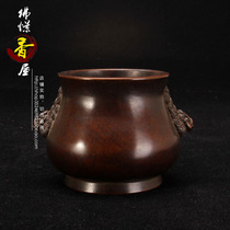 In the case of Titian chicken earthen hidden incense stove sandalwood stove Buddha bronze incense stove pure bronze imitation ancient Xuande stove line incense stove incense stick
