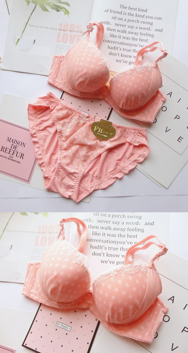 Ưu đãi đặc biệt hot Nhật Bản chấm bi cô gái ren mẫu áo ngực set áo Sinh viên dễ thương bộ đồ lót quần lót phụ nữ