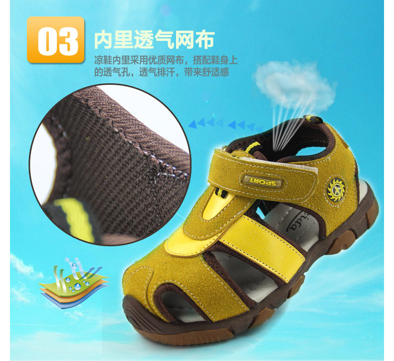 Sandales enfants en Cuir spatial Baotou rivet pour été - semelle caoutchouc - Ref 1051485 Image 22