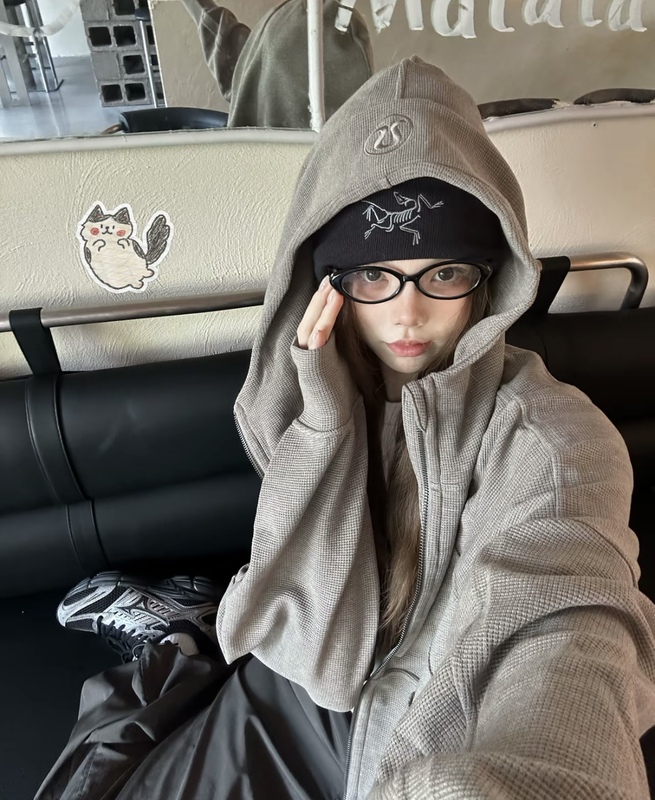 【Guoxian】Scuba Oversized Hoodie Half-Zip Full-Zip Yoga Sweatshirt Waffle Knit 【Guoxian】Scuba Oversized Hoodie Half-Zip Full-Zip Yoga Sweatshirt Waffle Knit