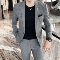 Casual Western suit suit male wedding groom gown 2022 spring new Inn wind small suit mens body positive dress