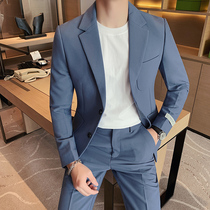 ins yuppie handsome suit mens delicate Korean wind Inn repairs superior sense suit jacket man light lavish leisure set of tide