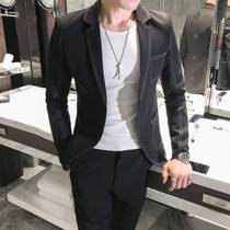 Ruffling handsome suit for casual mens Korean version handsome Inleniyuppie small suit hair stylist Chaobou Mens clothes