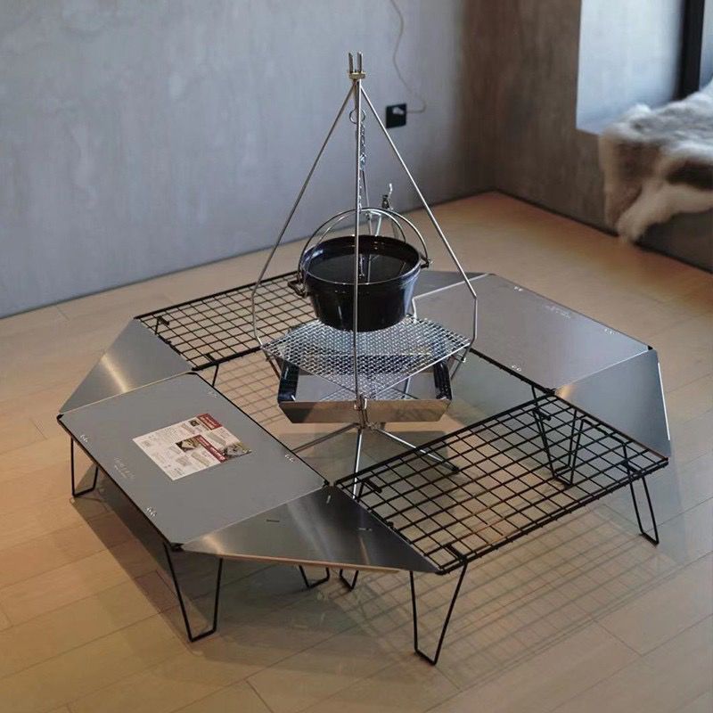 UNIFLAME Outdoor Layer Shelf Eye Bag Stainless Steel Skyline Camping Field Frame Mesh