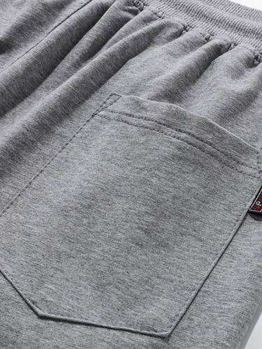 Мужские однотонные штаны, эластичные шорты для отдыха, свободный крой