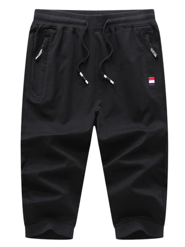 Мужские однотонные штаны, эластичные шорты для отдыха, свободный крой