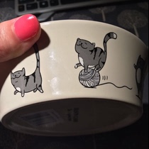 UK Foreign Trade Raw Single Pet Bowl Ceramic Exposure Cat Bowl Cat Food Snacks Bowl two pieces