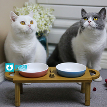 Consent Day Style Pet Bowls Pets Solid Wood Table Pets Bowls Cats Bowls of Dogs Bowls of Pets Bowls of Ceramic Bowls of Pets Shelf Bowls