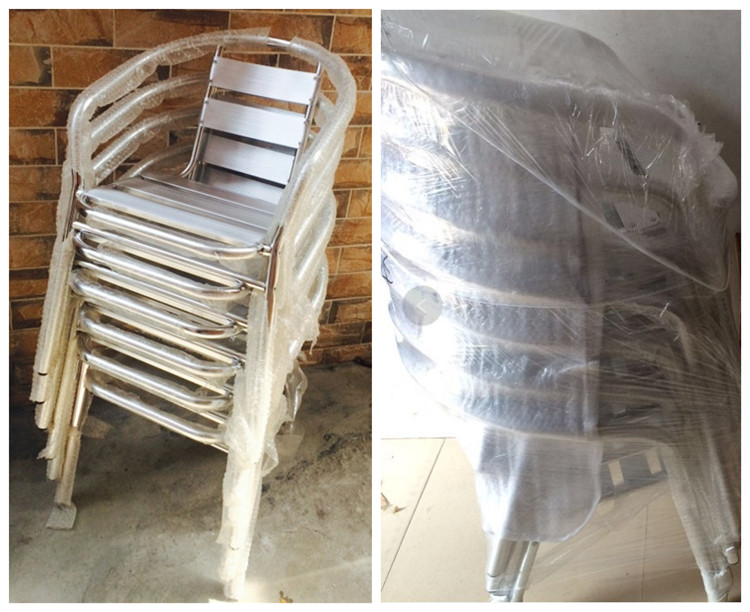 Bàn ghế ngoài trời Bàn ghế ngoài trời sân vườn Ghế tiếp tân Ghế đơn Ống nhôm năm tấm Ghế triển lãm bằng nhôm Ghế nhôm bàn ghế mây tre ngoài trời