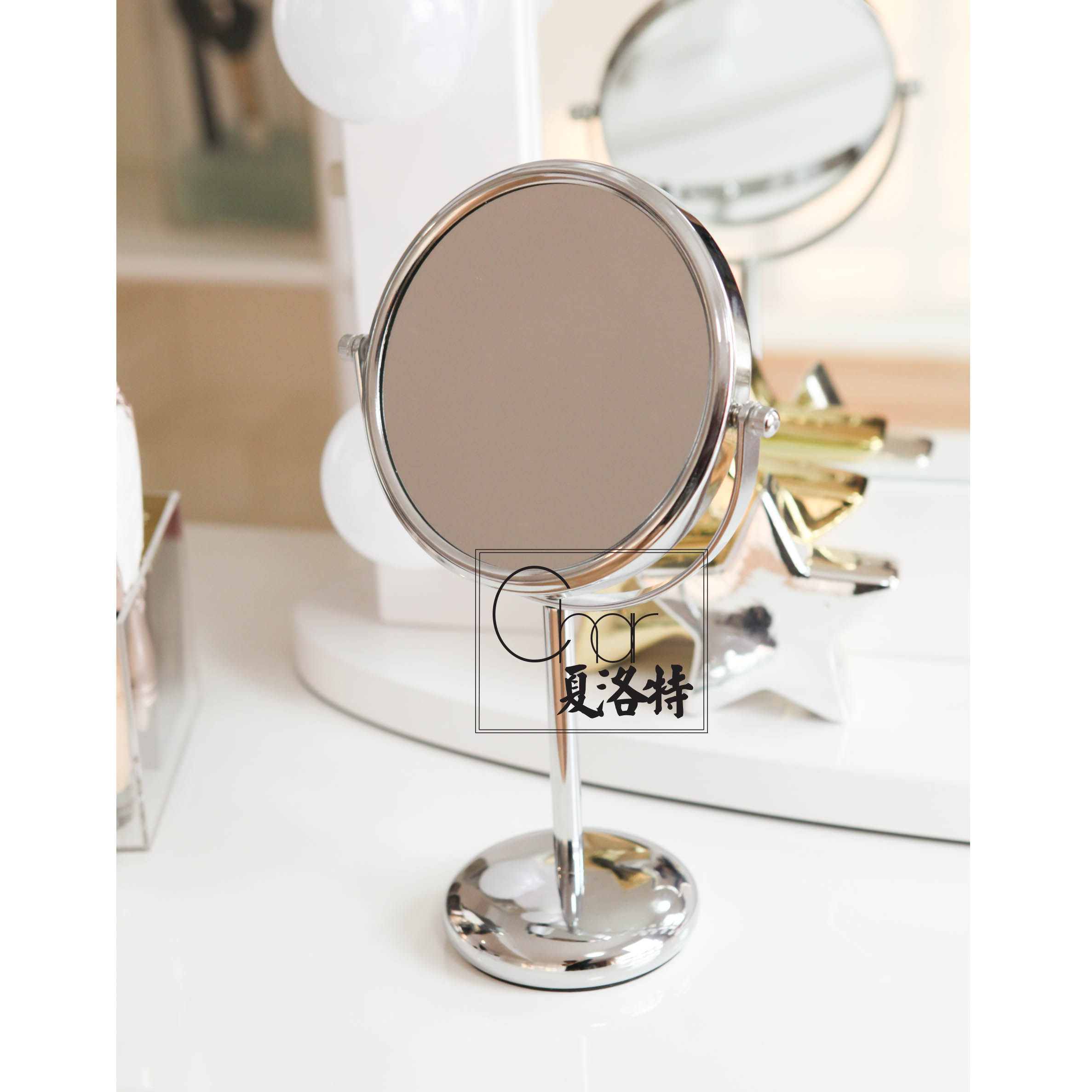 Desktop makeup mirror double two sides 1 3 times magnification 6 inch small mirror dormitory office use