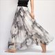 ແບບ Bohemian ພິມ chiffon ກາງ-ຍາວ skirt floral skirt A-line skirt ຂະຫນາດໃຫຍ່ hem ແມ່ຍິງ skirt ຫາດຊາຍຍາວ skirt