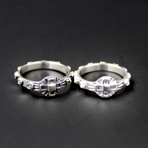 Catholic Holy Art S925 Sterling silver Hand carved Rosary Travel Cross Ring