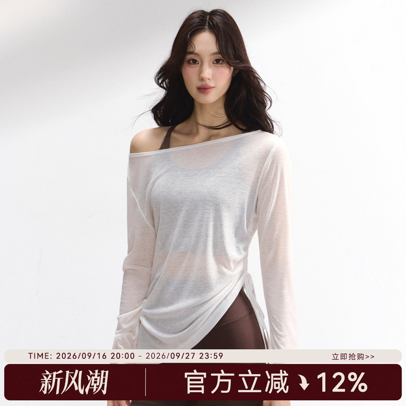 Peach Girl Autumn New Loose Slimming Sports Cover-Up Professional Training Fitness Top Yoga Wear Long Sleeve Women