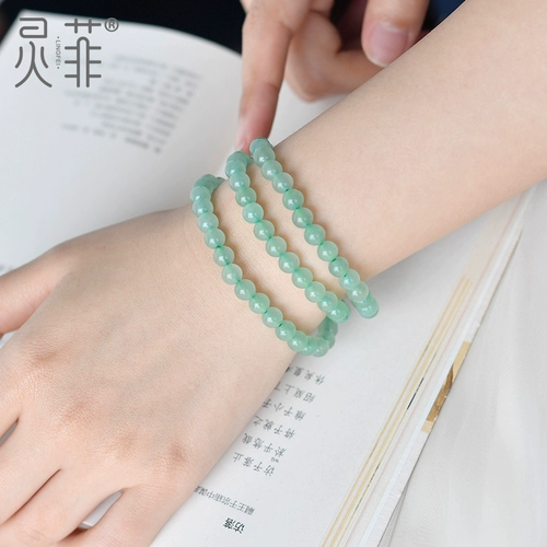 Зеленые натуральные бусины из нефрита, браслет из бисера, 14mm