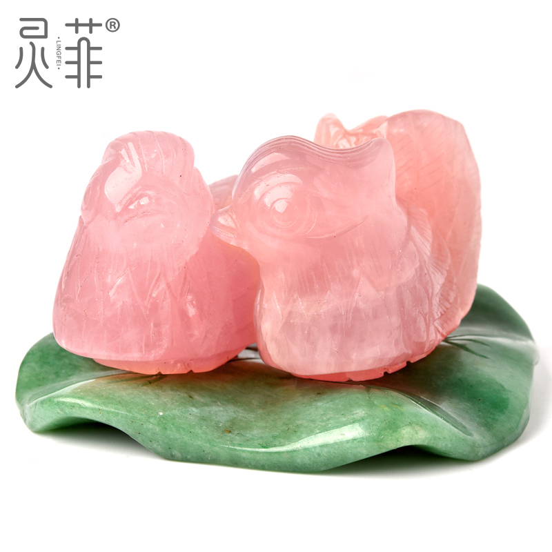 Pink Crystal Mandarin Duck Ornaments, a Pair of Winged Birds, Pink Crystal Raw Stone, Natural Mineral, Living Room, Newlywed Bedroom Decorations Pink Crystal Mandarin Duck Ornaments, a Pair of Winged Birds, Pink Crystal Raw Stone, Natural Mineral, Living Room, Newlywed Bedroom Decorations