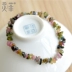 Ling Feibi Rubided Stone Bracelet Nữ 5mm Tourmaline không thường xuyên Nhẫn đơn Tay chuỗi pha lê Trang sức phúc lợi tối cao vòng tay phong thuỷ Vòng đeo tay Clasp