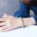 Ling Fei xanh anh đào vòng tay mã não một điều một hình băng loại nổi chalcedony vòng tròn đơn tinh thể màu xanh lá cây nam và nữ vòng tay Vòng đeo tay Clasp