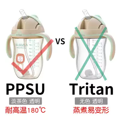Baby learning to drink cup PPSU infant children's straw drinking water drinking milk suction cup Non-leaking, drop-resistant, leak-proof, high temperature resistant