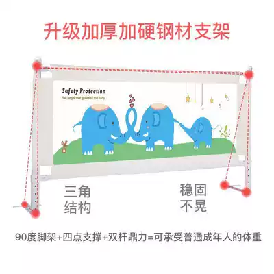 Baby big bed guardrail Anti-fall baby children 1 8 meters 2 embedded bed edge fence baffle foldable Universal European style