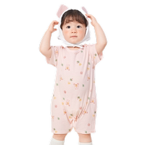 Balabala Newborn Onesies Baby Covered Clothes Baby Romper 2024 Summer Clothes Cotton Two-piece Pack