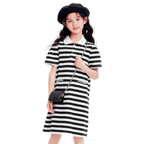 (Same style in the mall) Balabala childrens clothing girls skirt 2024 new summer dress A-type POLO skirt