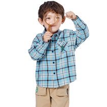 (Mall the same section) Balabala Boy Clothing Boy Shirt Children Shirt Autumn Clothing Plaid Tide Cool